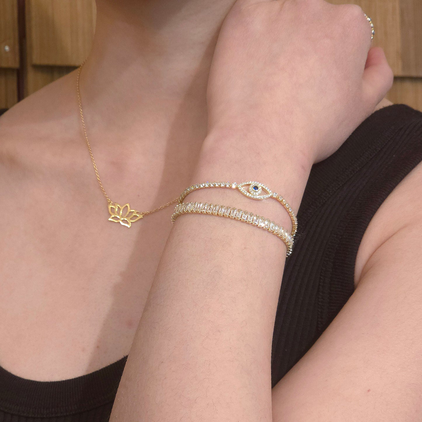 Baguette Tennis Bracelet - Adjustable