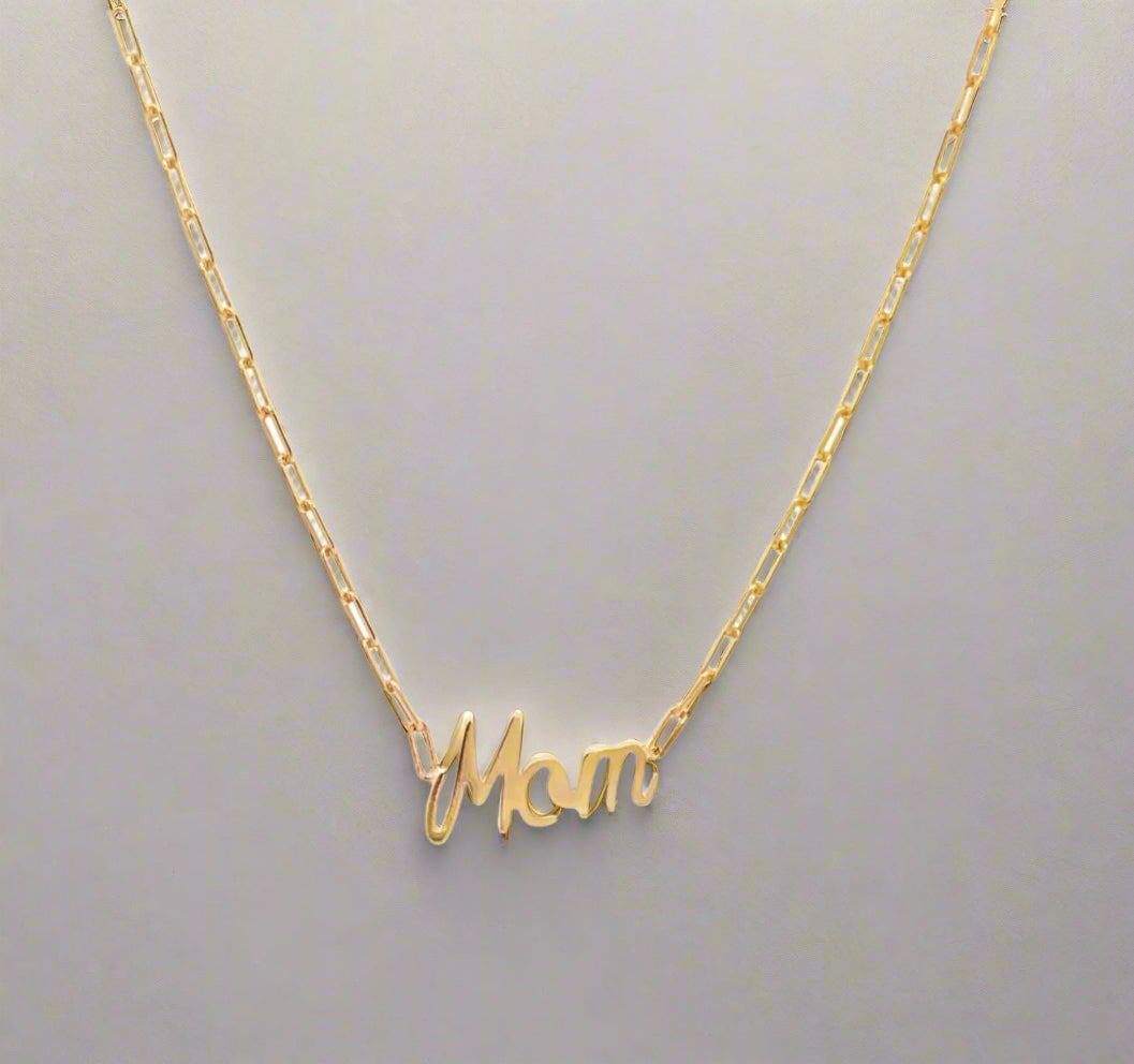 Paper Clip Chain Mom Necklace