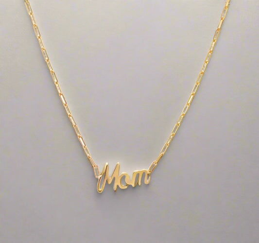 Paper Clip Chain Mom Necklace