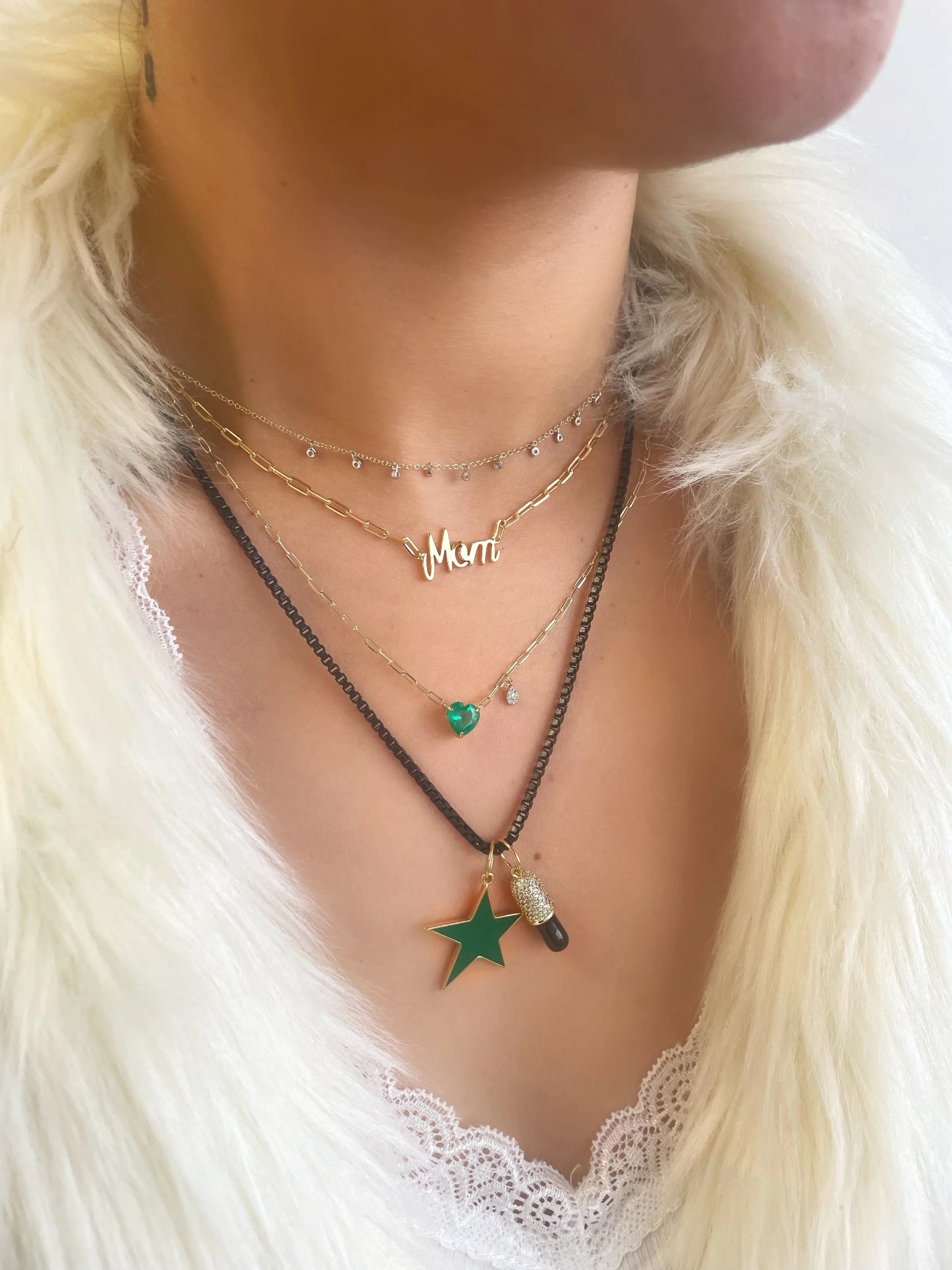 Paper Clip Chain Mom Necklace