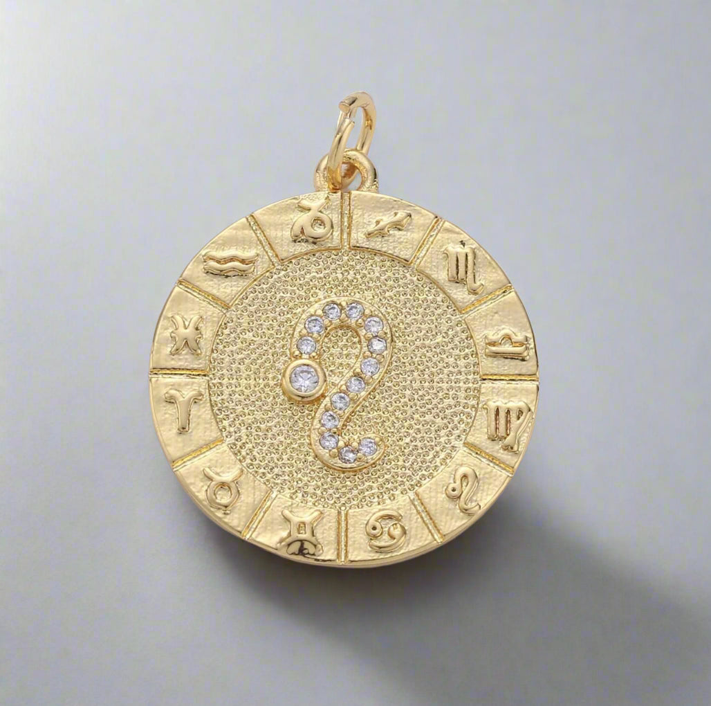 Micro Pave Zodiac Pendant