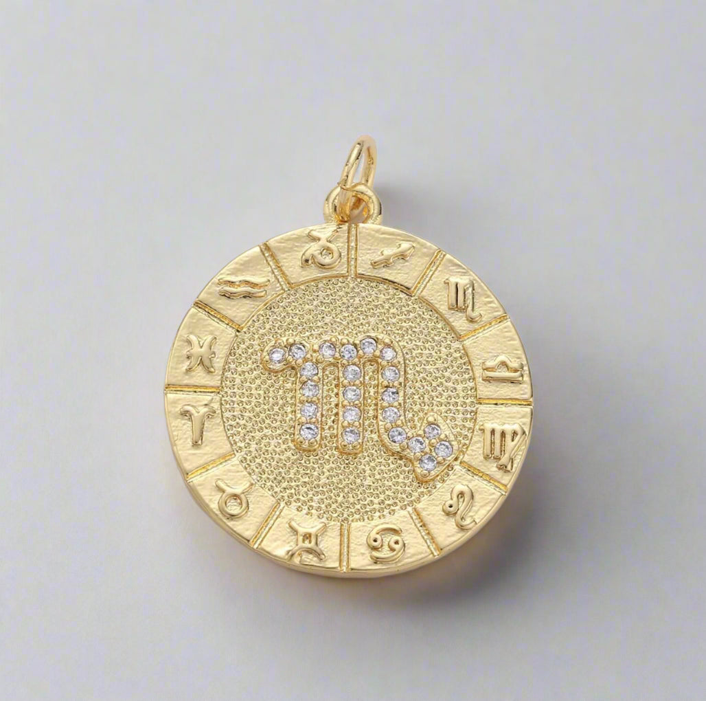 Micro Pave Zodiac Pendant