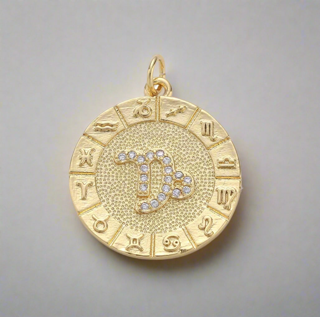 Micro Pave Zodiac Pendant