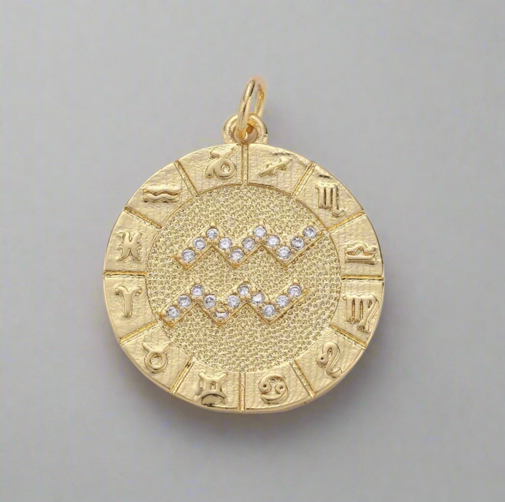 Micro Pave Zodiac Pendant
