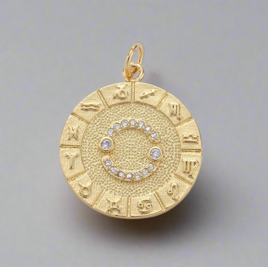 Micro Pave Zodiac Pendant
