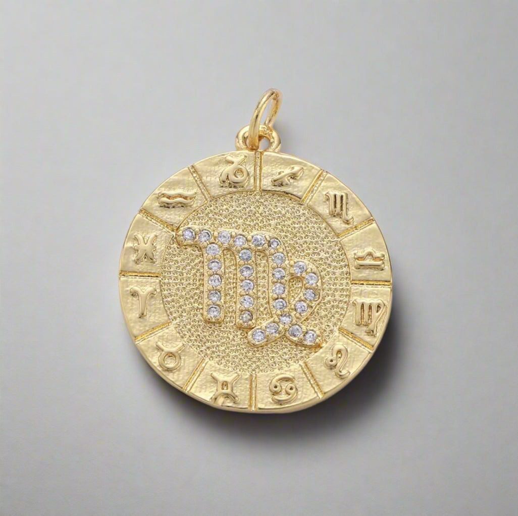 Micro Pave Zodiac Pendant