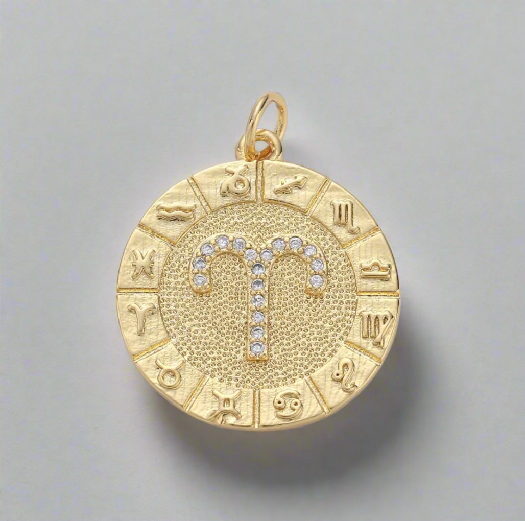 Micro Pave Zodiac Pendant