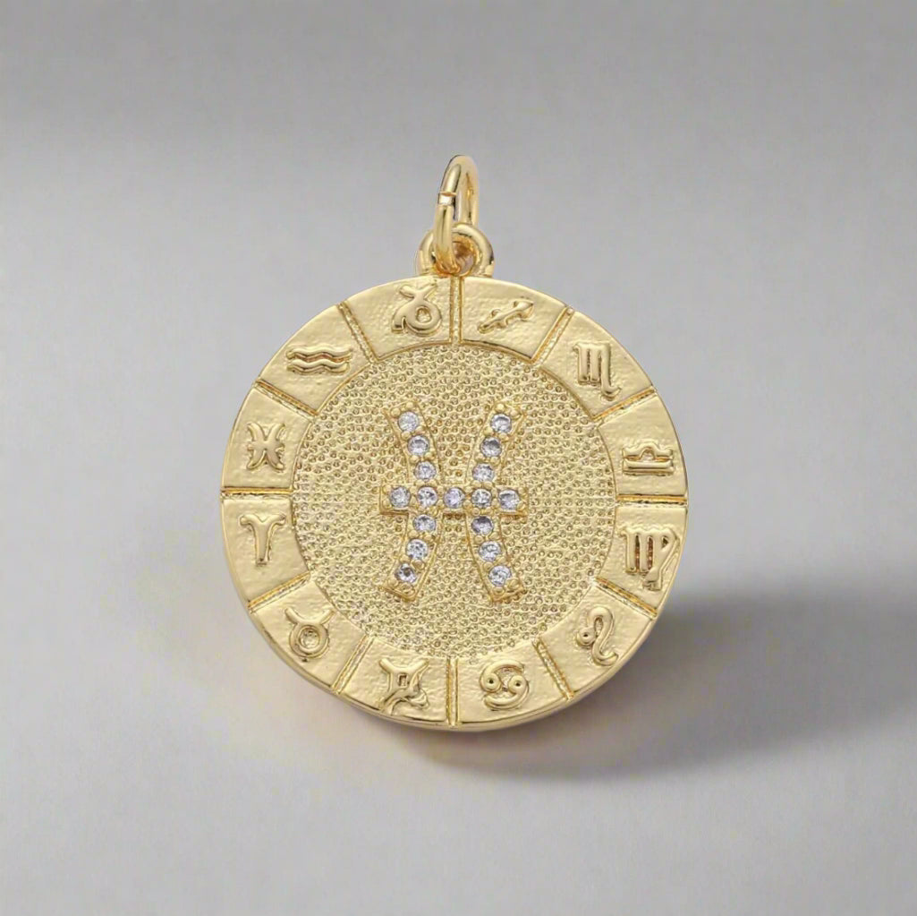 Micro Pave Zodiac Pendant