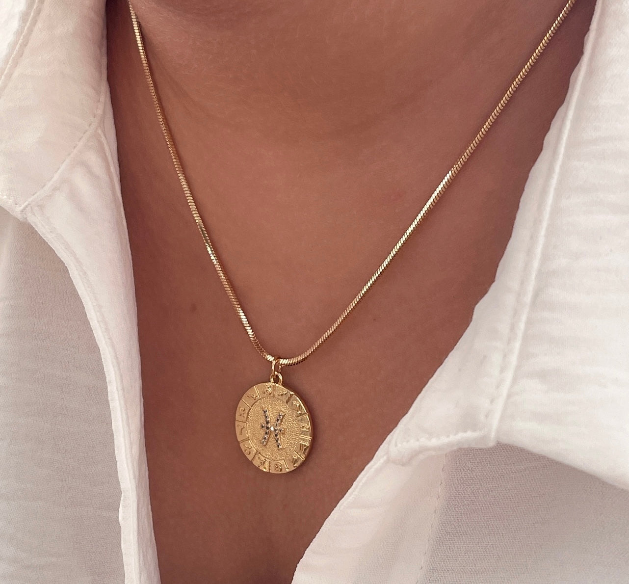 Micro Pave Zodiac Pendant