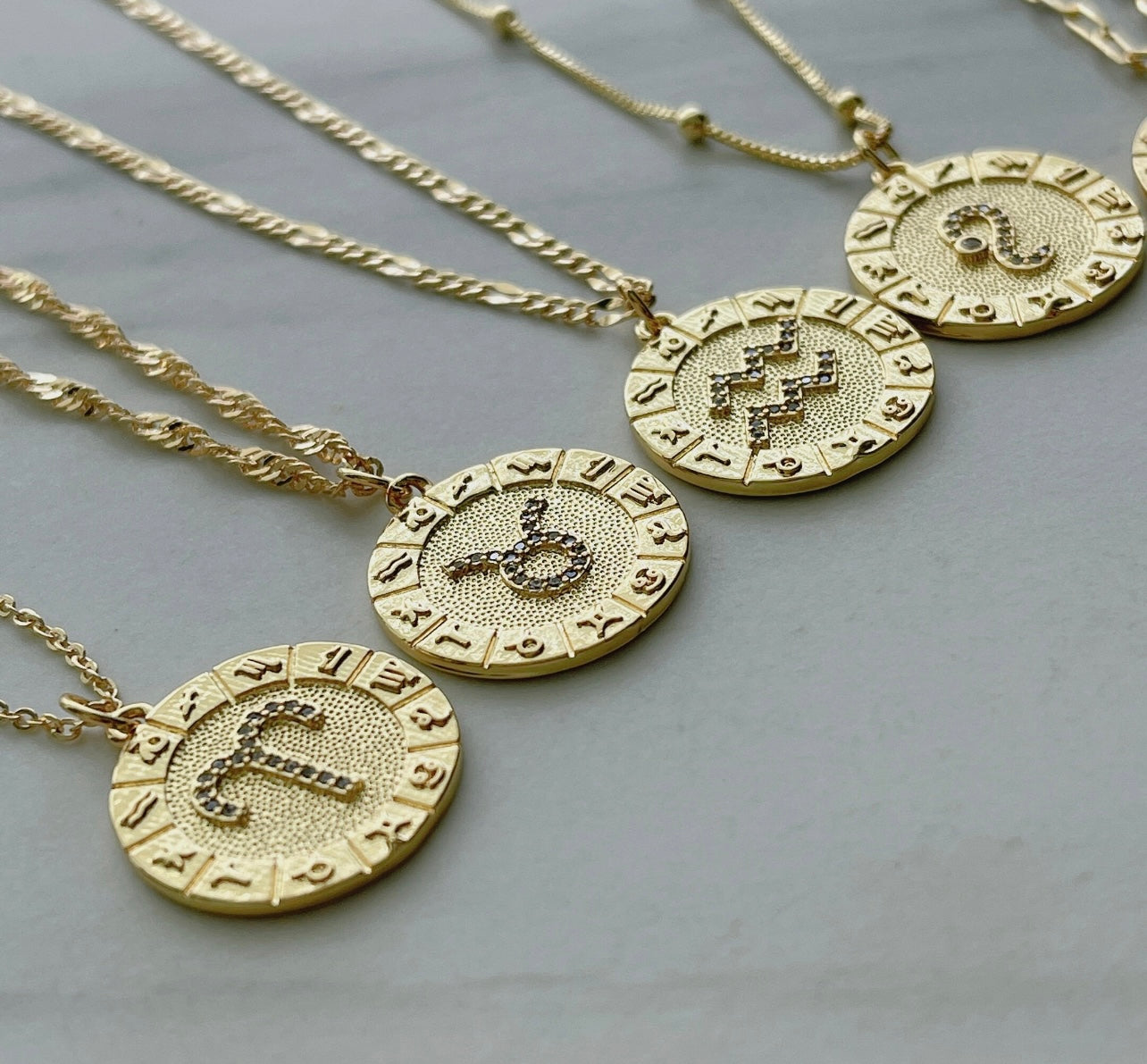 Micro Pave Zodiac Pendant