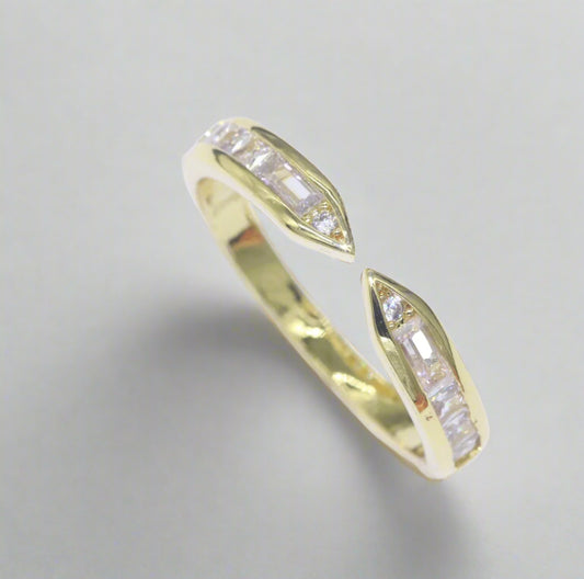 Pave Baguette Open Ring